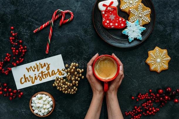 圣诞节姜饼和咖啡豆