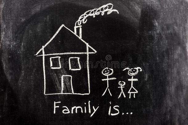 观念关于家庭向黑板