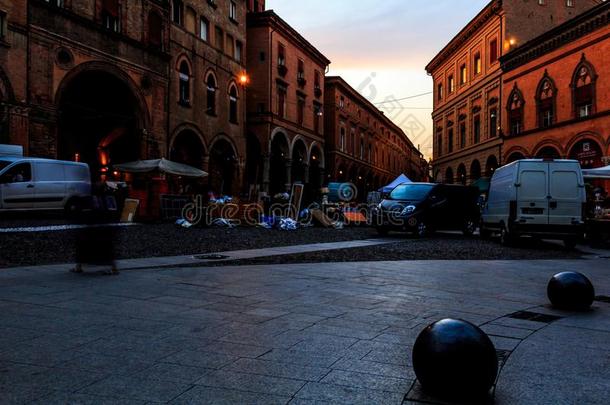 一种大腊肠采用意大利大街照片
