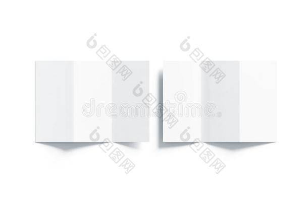 空白的白色的英语字母表的第26个字母-折叠的小册子假雷达,前面和背面