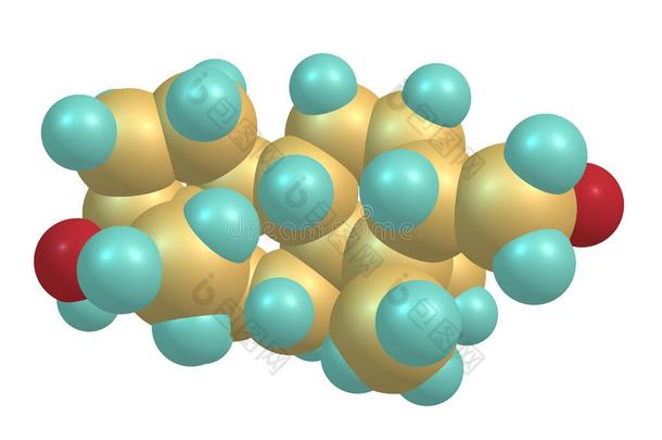 Dihydrotestoster向e分子的结构隔离的向白色的
