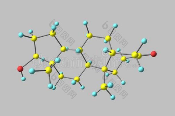 <strong>双</strong>氢睾酮分子的结构隔离的向灰色的