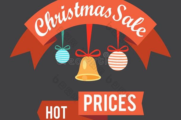 圣诞节卖热的价格商品推销海报和杂乱