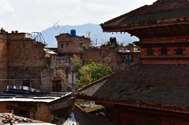 尼泊尔,巴克塔普尔毁坏后的指已提到的人地震