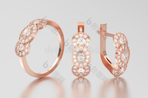 3英语字母表中的第四个字母说明放置关于玫瑰金装饰的钻石耳环机智