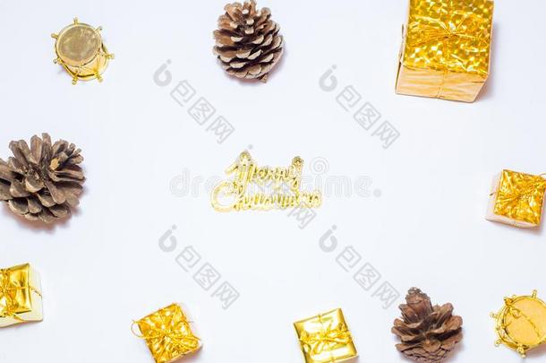 圣诞节背景和金赠品盒,新的年背景