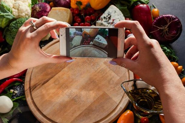 食物博客迷人的照片智能手机网