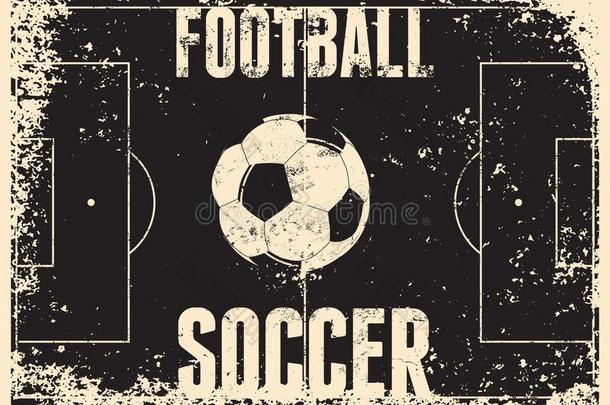 足球印刷上的酿酒的蹩脚货方式海报.足球typographer排印工人