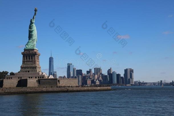 地平线自由雕像新的使击球员出局城市,曼哈顿