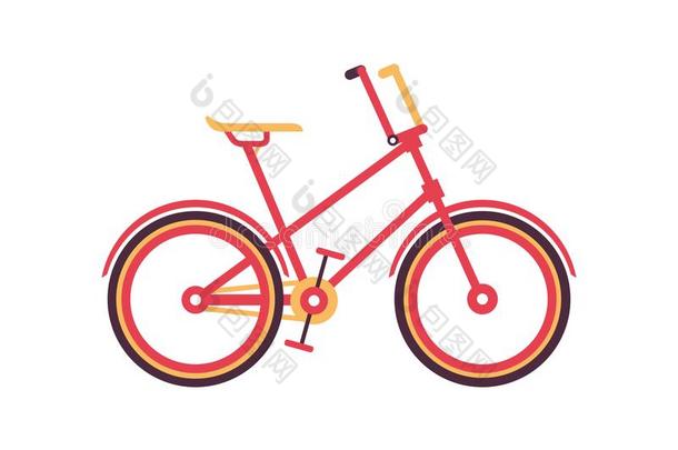 红色的酿酒的自行车,现代的自行车矢量说明
