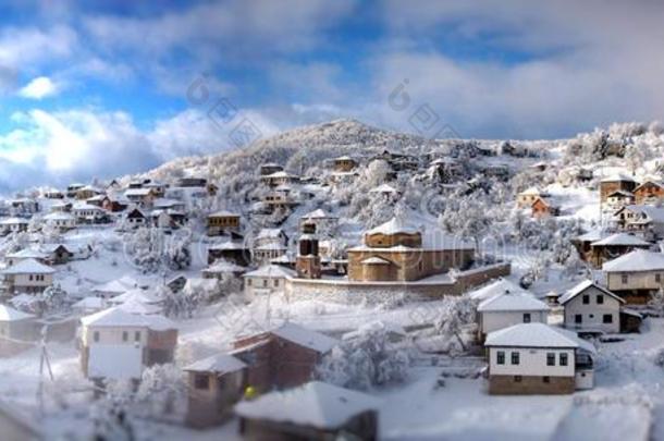 冬雪全景的风景采用马其顿的国家的公园