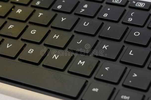 便携式电脑键盘特写镜头看法顶面