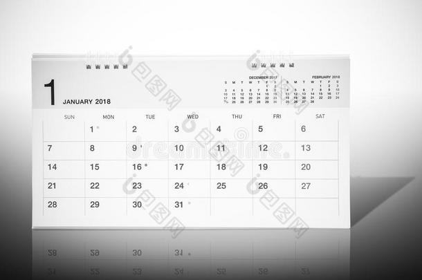 日历关于一月2018模式