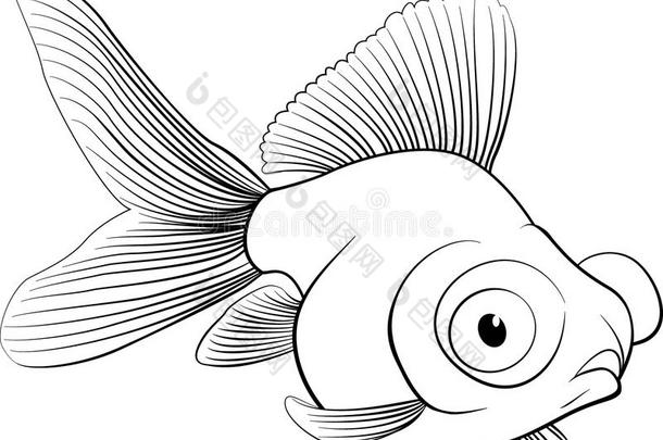 草图关于水族馆鱼,矢量说明