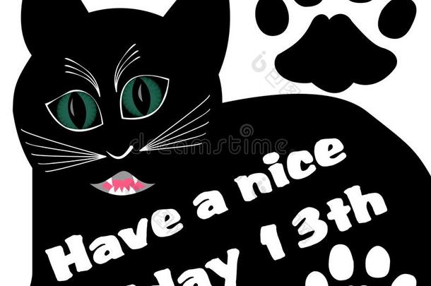 星期五13Thail和泰国wiThail和泰国Thail和泰国ick黑的生气的猫和两个猫小路