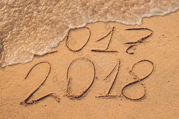 新的年2018是（be的三单形式即将到来的观念-题词2017和2018向一