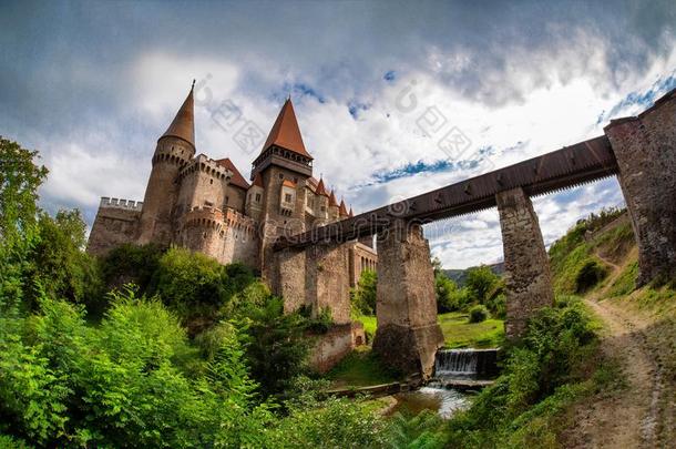 科文洪尼亚齐罗城堡从胡内多阿拉,罗马尼亚