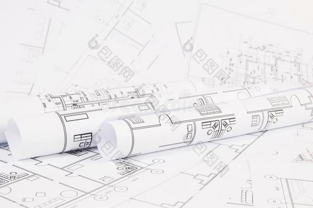 建筑学的计划.工程房屋绘画和蓝图.