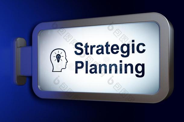 商业观念:战略的计划和上端和灯泡向