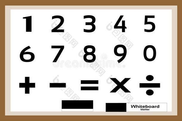 基本的教育-算术和手势向白色的板