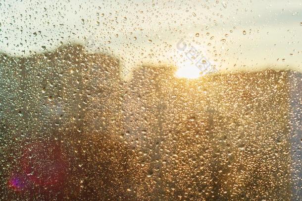 背景和煦的：照到阳光的窗和发光的雨落下,看法关于指已提到的人脉冲编码装置