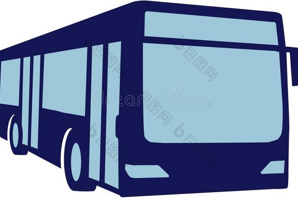 蓝色公众的公共汽车