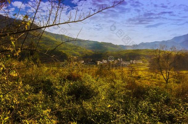 秋风景关于宏村村民,义县县,黄山,酐