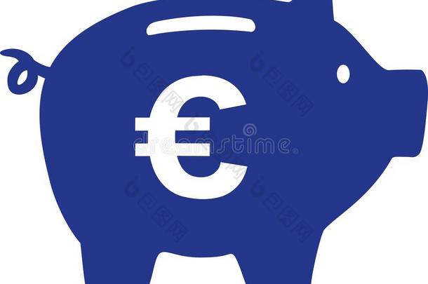 小猪银行和欧元符号