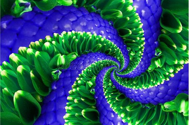 绿色的海军蓝色花螺旋抽象的不规则碎片形影响模式波黑