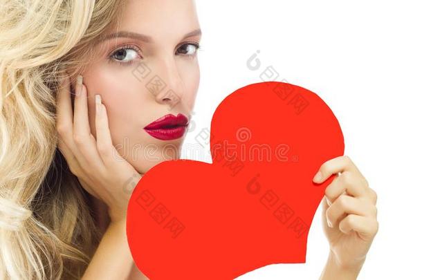 女人美好红色的心情人`英文字母表的第19个字母爱