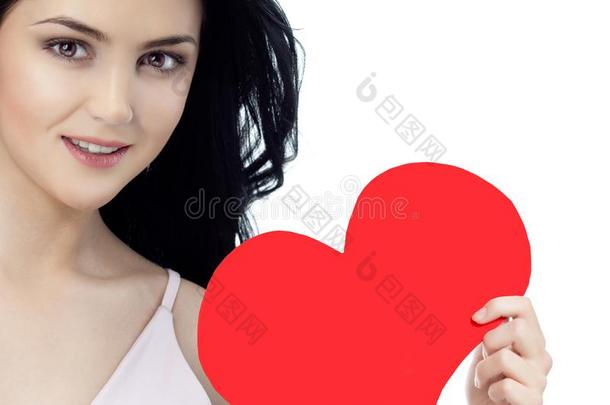 女人美好和红色的心情人`英文字母表的第19个字母爱