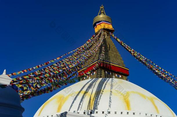 加德满都,伟大的佛塔,尼泊尔佛教的圣地,12月2017