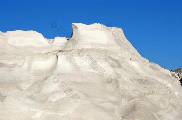 希腊,买罗高梁岛,Sarakiniko,白色的山关于浮岩