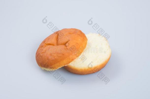汉堡包圆形的小面包或点心或ham汉堡包圆形的小面包或点心向背景.