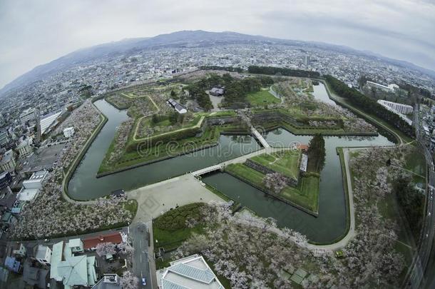 高丽高库公园和城市采用函馆,北海道,黑色亮漆.