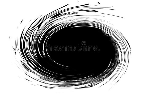 黑的颜色椭圆形的刷子中风影响向白色的背景