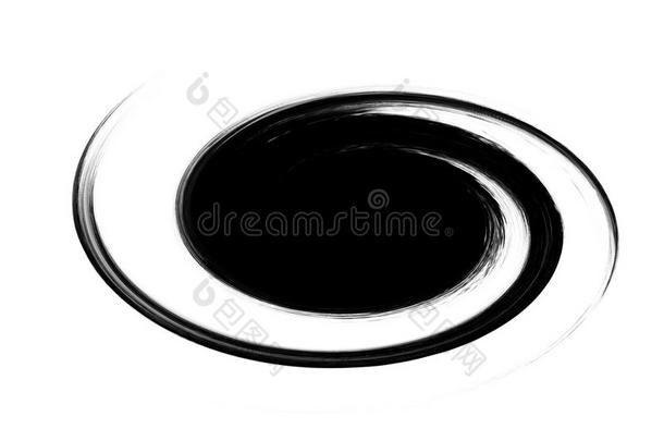 黑的颜色椭圆形的刷子中风影响向白色的背景