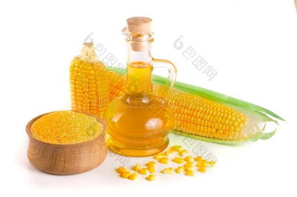 谷物油采用玻璃水瓶,新鲜的谷物钟形失真和谷物meal隔离的向wickets三柱门