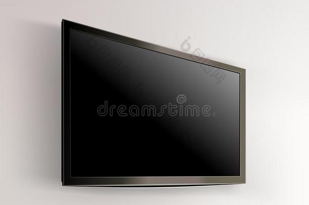 黑的带路电视电视机电视屏幕空白的向墙