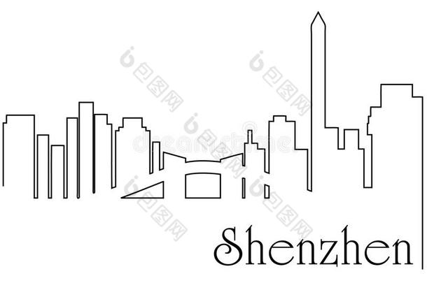 Shenzen城市num.一<strong>线条</strong>绘画抽象的背景