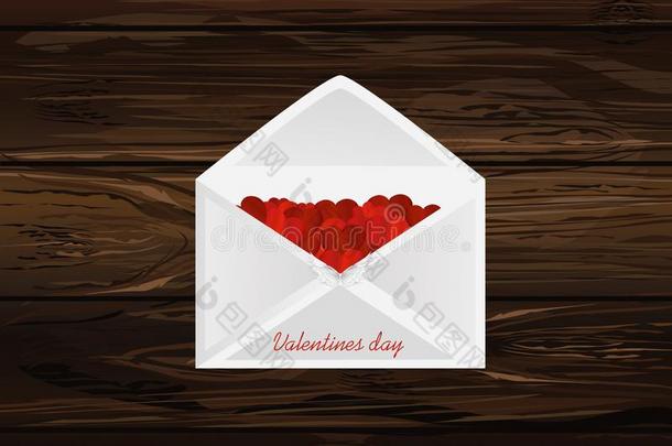 敞开的信封完整的红色的心.情人`英文字母表的第19个字母一天.爱in英文字母表的第19个字母ide