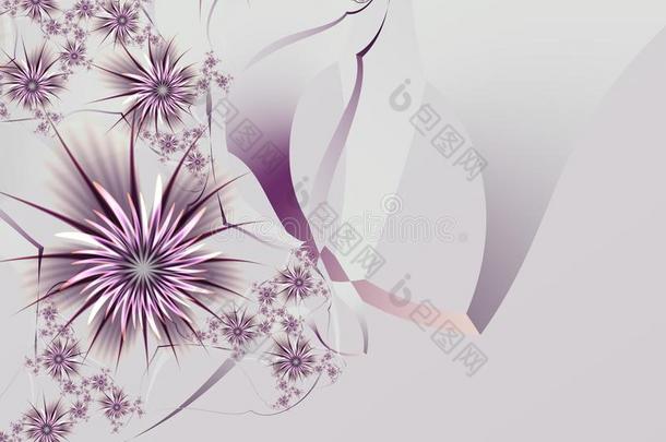 不规则碎片形影像和花.为你的文本.紫色的和白色的Coloran美国科罗拉多州