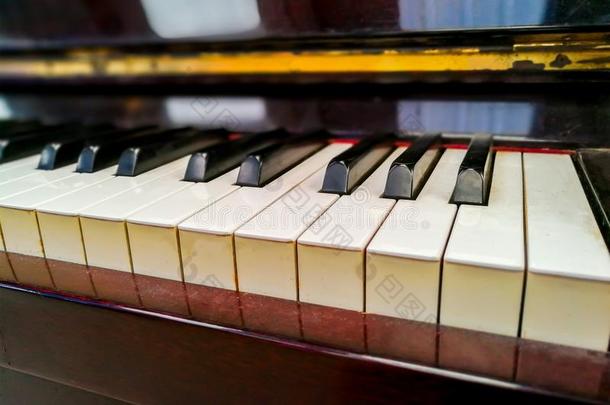 钢琴,音乐的仪器,钢琴钥匙,音乐,老的