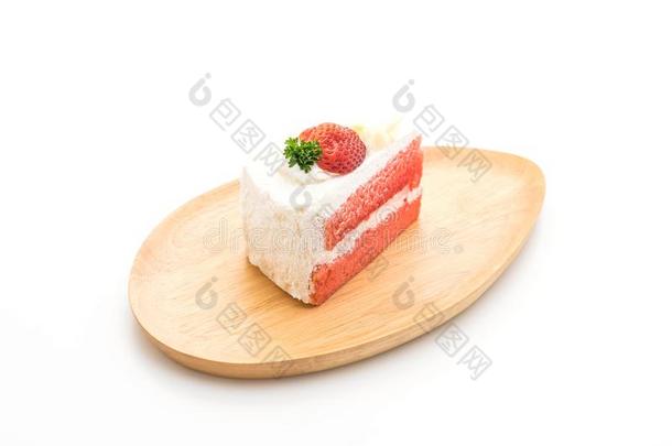 <strong>草莓蛋糕</strong>向白色的背景