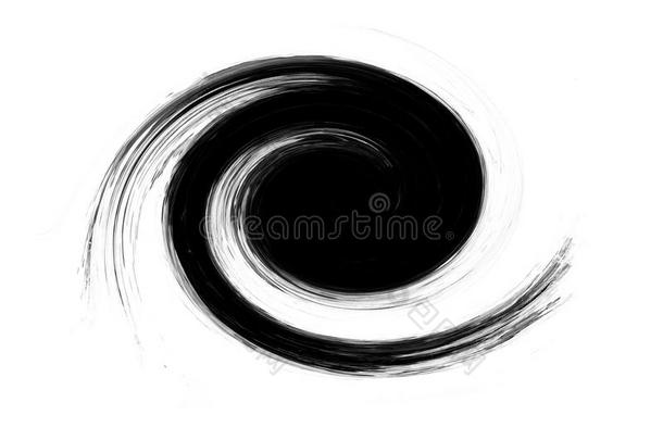 黑的椭圆形的图解的颜色刷子中风影响向白色的颜色用绳子拖的平底渡船