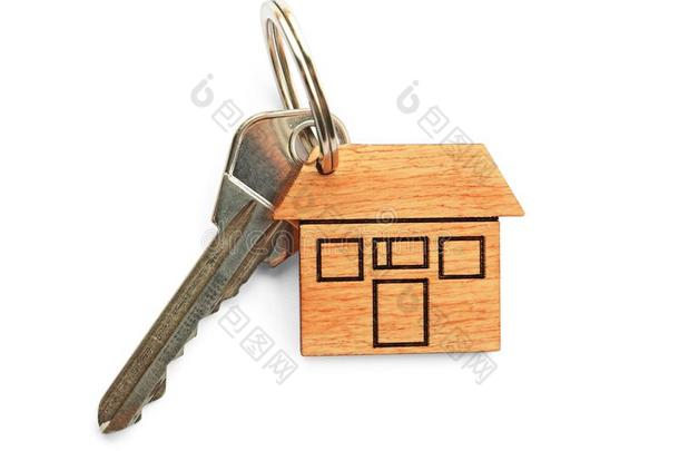 钥匙和小装饰品采用形状关于房屋