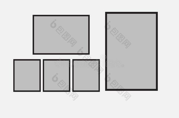空白的照片框架放置向指已提到的人墙.设计为现代的内部Venezuela委内瑞拉