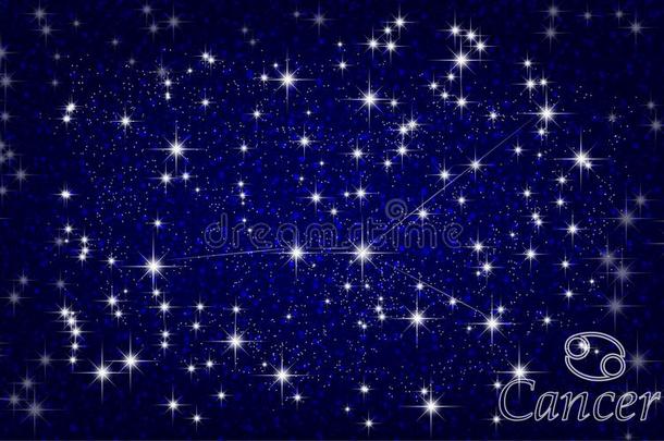 癌症星座抽象的布满星星的天