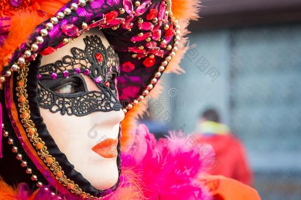 狂欢节面具采用威尼斯.指已提到的人狂欢节关于威尼斯是（be的三单形式一一nnu一l固体的