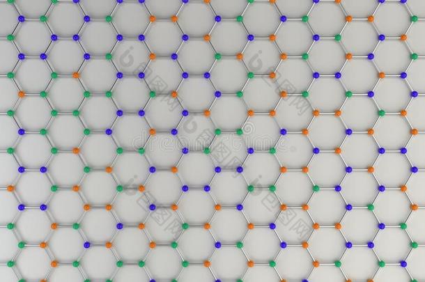 石墨的单原子层原子的结构向白色的背景